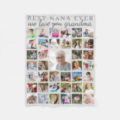 BEST NANA EVER Oma Foto Collage Grau Fleecedecke (Vorderseite)