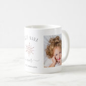 Best Nana Ever | Zwei Fotos und Rose Gold Snowflak Kaffeetasse (VorderseiteRechts)