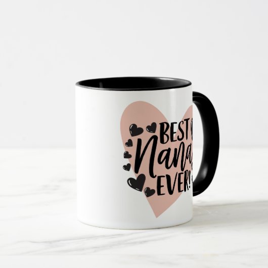 Best Nana jemals Black Pink Heart Tasse (VorderseiteRechts)