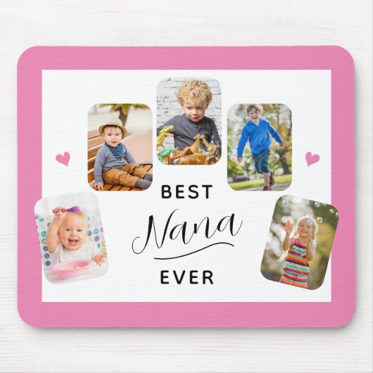 Best Nana jemals Calligraphy 5 Foto Pink Mousepad (Vorne)