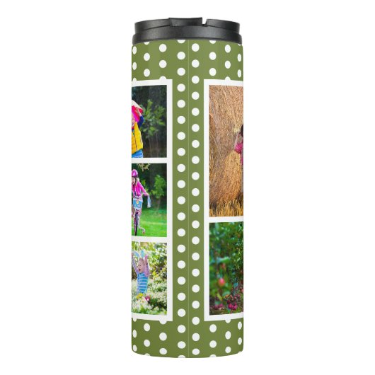 Best Nana jemals Foto Collage Olivenweg Grün und W Thermosbecher (Rückseite)