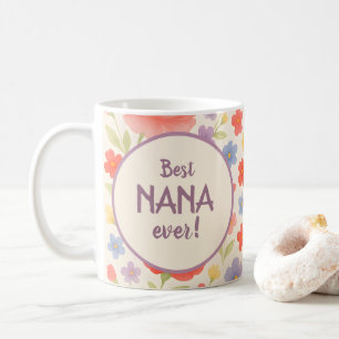 Best Nana jemals Tasse Wasserfarben Blumendesign