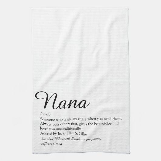 Best Nana, Oma, Granny Definition Script Geschirrtuch (Vertikal)
