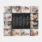 Best Nana & Poppy je 12-Foto Collage Modern Fleecedecke (Vorderseite (Horizontal))