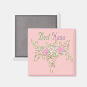 Best Nana Swirling Hearts Magnet (Vorderseite/Rückseite)