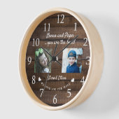 Best Nanna and Papa Grandkids Foto Collage Holz Uhr (Winkel)