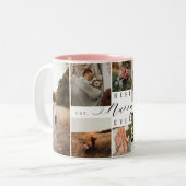 Best Nanny Ever | Elegantes Skript 8 FotoCollage Zweifarbige Tasse (Vorderseite Links)