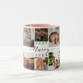 Best Nanny Ever | Elegantes Skript 8 FotoCollage Zweifarbige Tasse (Mittel)