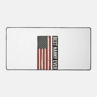 Best Nanny Ever Patriotic Vintage Flag Shirt Desig Schreibtischunterlage
