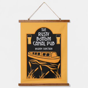 Best Narrowboat Pubs Wandteppich Mit Holzrahmen
