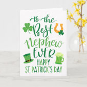 Best Nephew je St Patrick's Day Typografy Karte (Gelbe Blume)