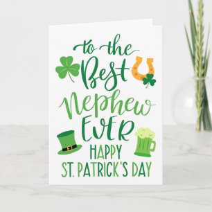 Best Nephew je St Patrick's Day Typografy Karte