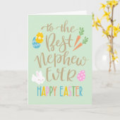 Best Nephew jemals Happy Oaster Typografy Karte (Gelbe Blume)