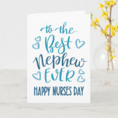Best Nephew jemals Nurses Day Typografie in Blue Karte (Gelbe Blume)
