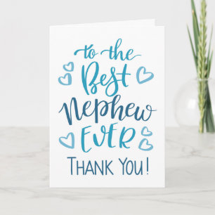 Best Nephew jemals Vielen Dank für Typografie in B Karte