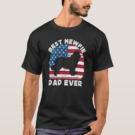 Best Newfie Dad For Men Newfy Newfoundland Dog Ame T-Shirt (Vorderseite)