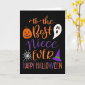Best Niece Ever Halloween in Orange und Lila Karte (Gelbe Blume)