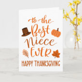 Best Niece jemals Erntedank Day in Orange Karte (Gelbe Blume)