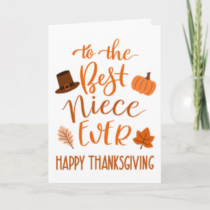 Best Niece jemals Erntedank Day in Orange Karte