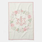 Best Nonna Ever Pink & Green Floral Wreath Geschirrtuch (Vertikal)