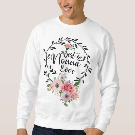 Best Nonna jemals Flora Deco Grande Sweatshirt (Vorderseite)