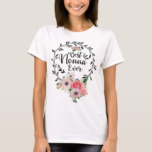 Best Nonna jemals Flora Deco Grande T-Shirt (Vorderseite)