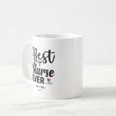 Best Nurse je Caduceus Herz Personalisiert Kaffeetasse (Vorderseite Links)