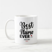 Best Nurse je Caduceus Herz Personalisiert Kaffeetasse (Links)