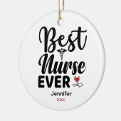 Best Nurse je Caduceus Herz Personalisiert Keramik Ornament (Links)