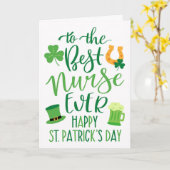 Best Nurse je St Patrick's Day Typografy Karte (Gelbe Blume)