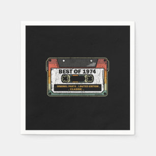 Best Of 1974 Vintage Cassette Funny Birthday Gift Serviette