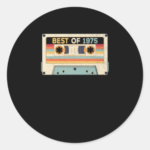 Best of 1975 Birthday Cassette Tape Runder Aufkleber