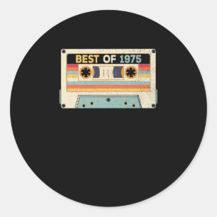 Best Of 1975 Geburtstags-Kassette Runder Aufkleber