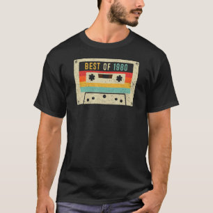 Best of 1980 Cassette Tape Retro Vintag 43. Geburt T-Shirt