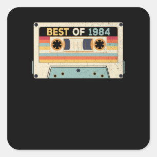 Best of 1984 Birthday Cassette Tape Quadratischer Aufkleber