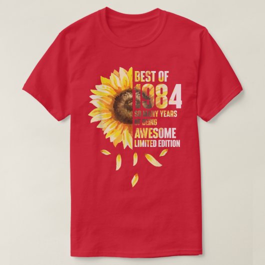 Best of 1984 Sonnenblumen Jahr der Geburt T-Shirt (Design vorne)