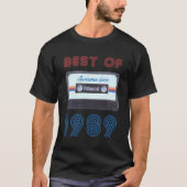 Best of 1989 Retro Cassette 80's Mixtape T-Shirt (Vorderseite)