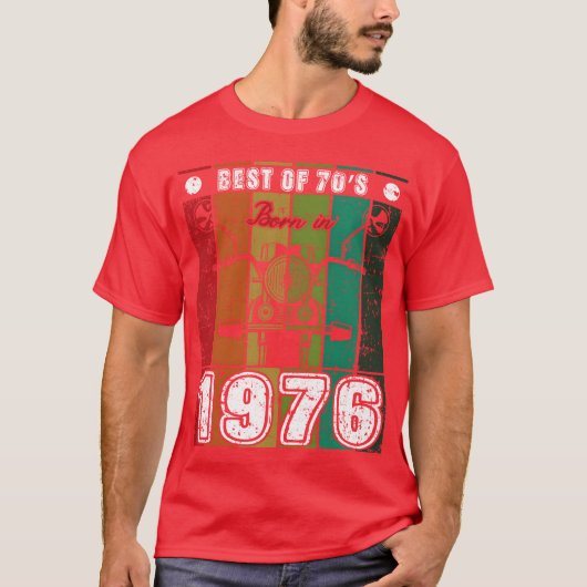 Best Of 70s Born In 1976 Classic Motorcycle family T-Shirt (Vorderseite)