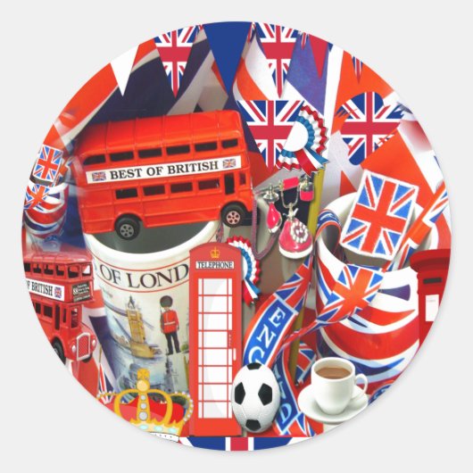 Best of British Souvenirs Runder Aufkleber (Vorderseite)