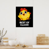 Best of Cluck Funny Chicken Pun Dark BG Poster (Küche)