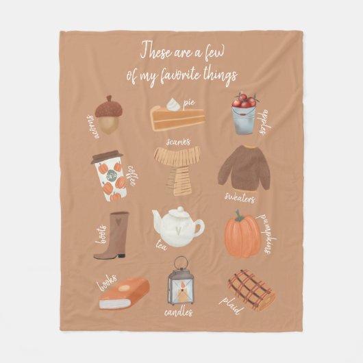 Best of Fall Wenige meiner Lieblingssachen Fleecedecke (Vorderseite)