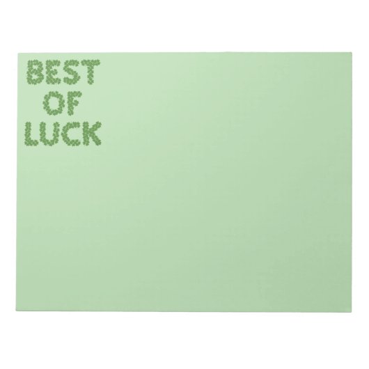 Best of Luck Clovers Greeting Notizblock (Vorderseite)