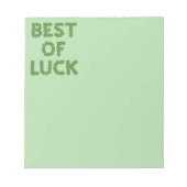 Best of Luck Clovers Greeting Notizblock (Vorderseite)