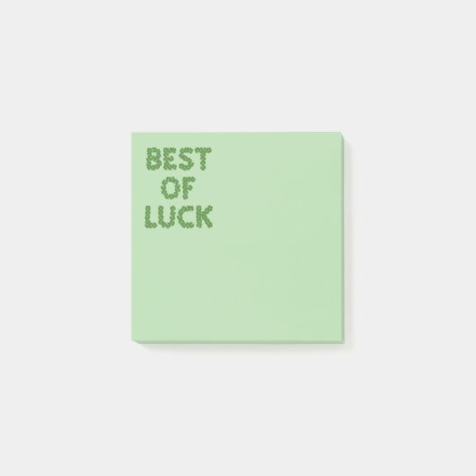 Best of Luck Clovers Greeting Post-it Klebezettel (Vorderseite)