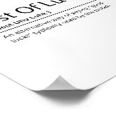 Best of Luck Dictionary Definition Funny Quote Art Poster (Ecke)