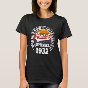 Best of September 1932 90. Geburtstag für 90 Jahre T-Shirt