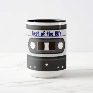 Best Of The 80's Retro-Mix-Tape-Tasse Zweifarbige Tasse