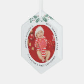 Best Oma Ever Baby Foto Ornament Aus Glas (Vorderseite Links)