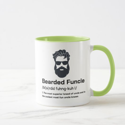 Best Onkel Definition Funny Bartded Funcell Tasse (Rechts)