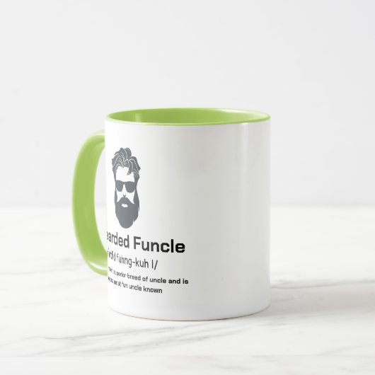Best Onkel Definition Funny Bartded Funcell Tasse (Vorderseite Links)